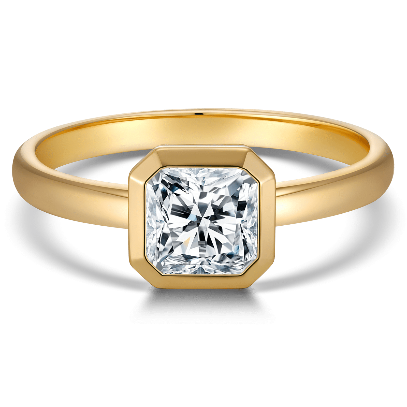 GENUINE LOVE Solitaire Engagement Ring - 1.00 Carat 14K Yellow Gold with a Asscher Brilliant Cut Lab-Grown Diamond