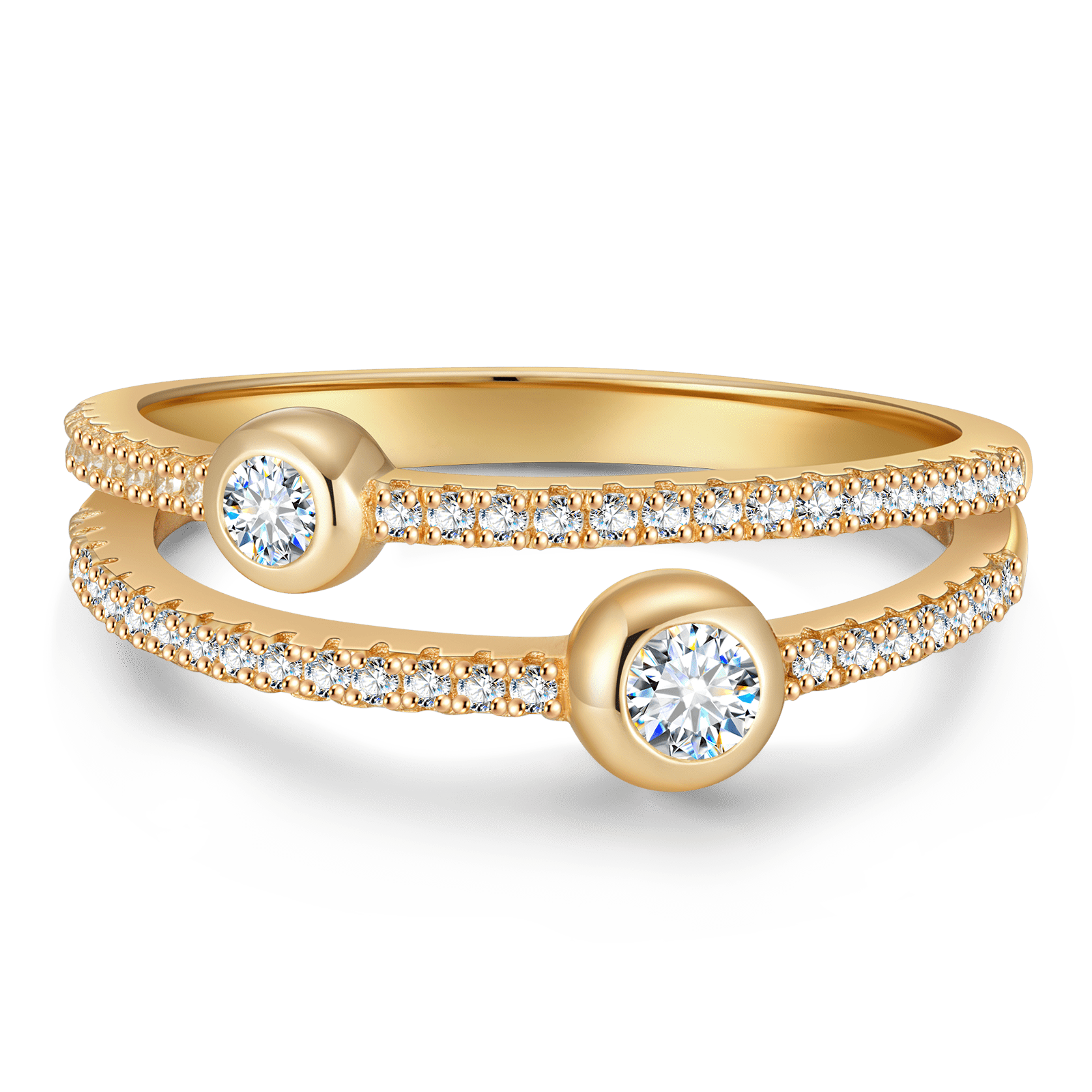 GENUINE LOVE Half-Eternity Wedding Ring - 0.402 Carat 14K Yellow Gold with Round Brillant Cut Lab-Grown Diamond