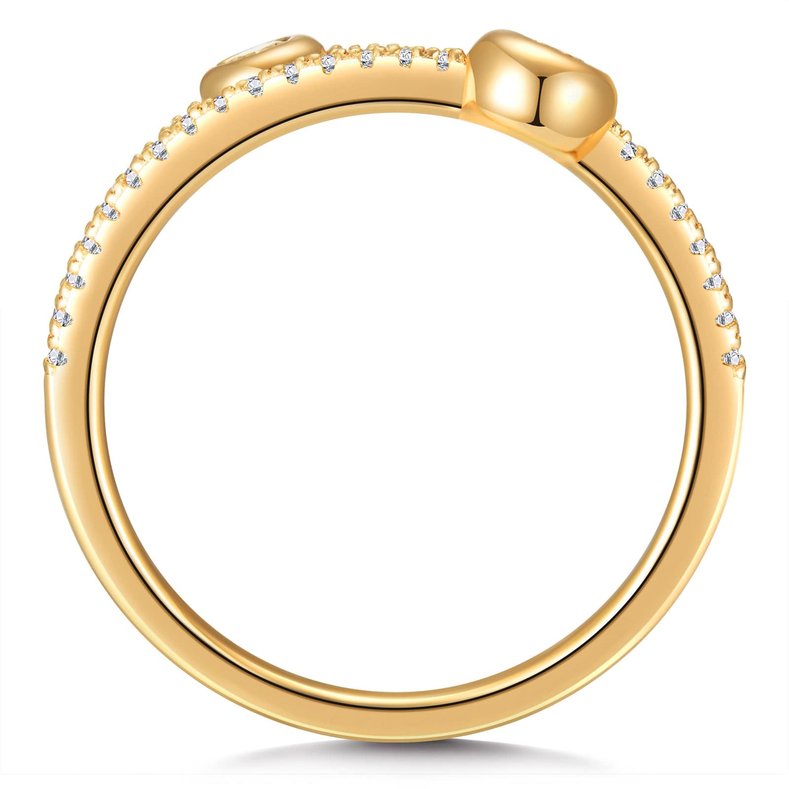 GENUINE LOVE Half-Eternity Wedding Ring - 0.402 Carat 14K Yellow Gold with Round Brillant Cut Lab-Grown Diamond