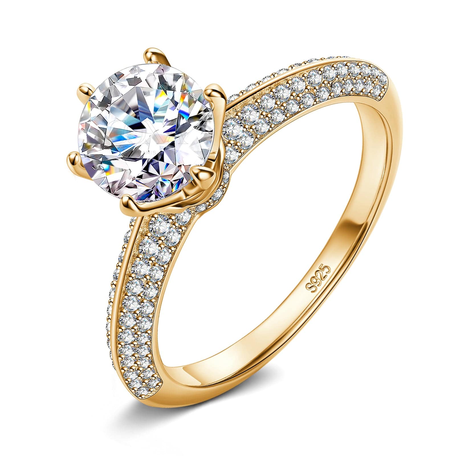 GENUINE LOVE Hidden Halo Engagement Ring - 1.00 Carat 10K Yellow Gold with a Round Brillant Cut Lab-Grown Diamond