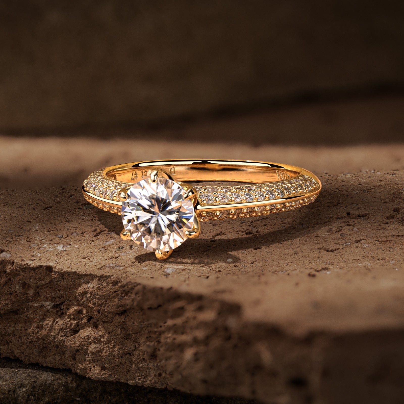 GENUINE LOVE Hidden Halo Engagement Ring - 1.00 Carat 10K Yellow Gold with a Round Brillant Cut Lab-Grown Diamond