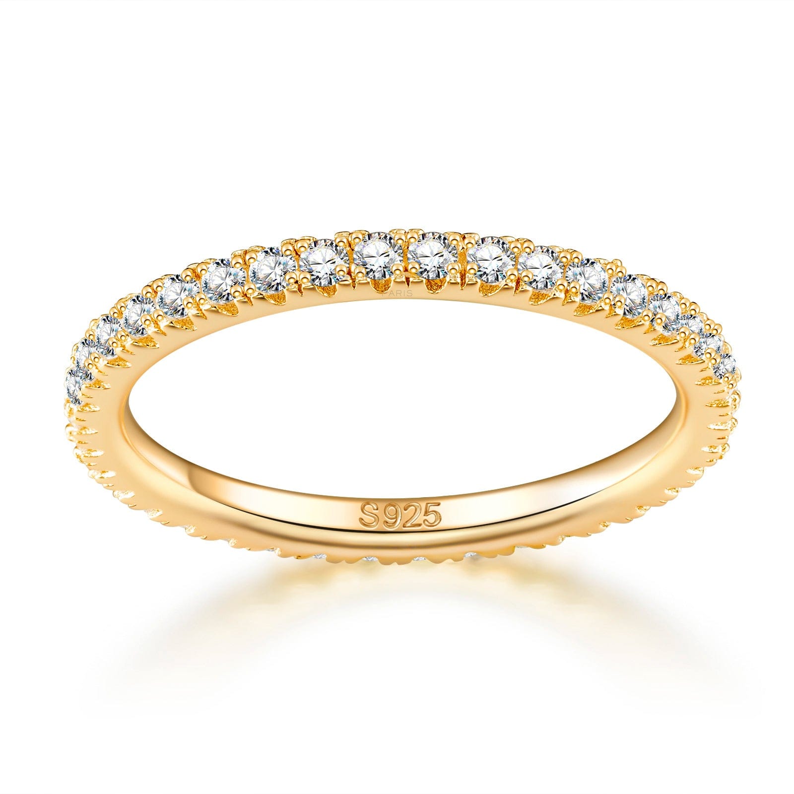 GENUINE LOVE Eternity Bands Wedding Ring - 0.532 Carat 10K Yellow Gold with Round Brillant Cut Lab-Grown Diamond