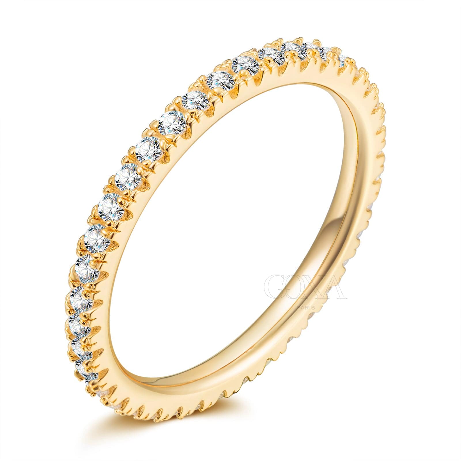 GENUINE LOVE Eternity Bands Wedding Ring - 0.532 Carat 10K Yellow Gold with Round Brillant Cut Lab-Grown Diamond