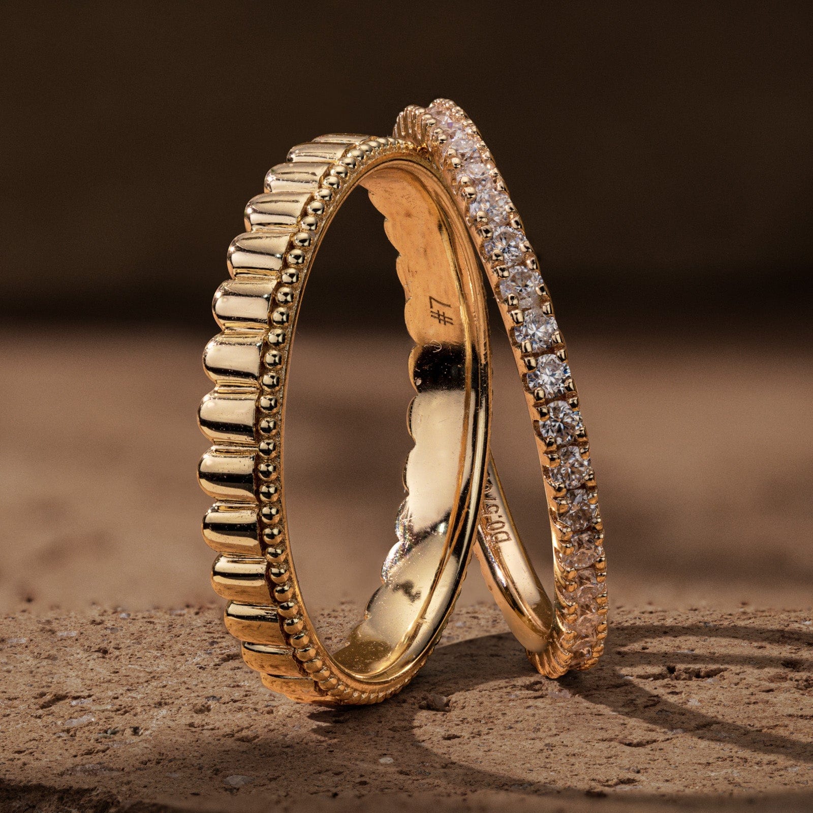 The Destiny Stackable Ring Sets - 0.532 Carat 14K Yellow Gold with Round Brillant Cut Lab-Grown Diamond