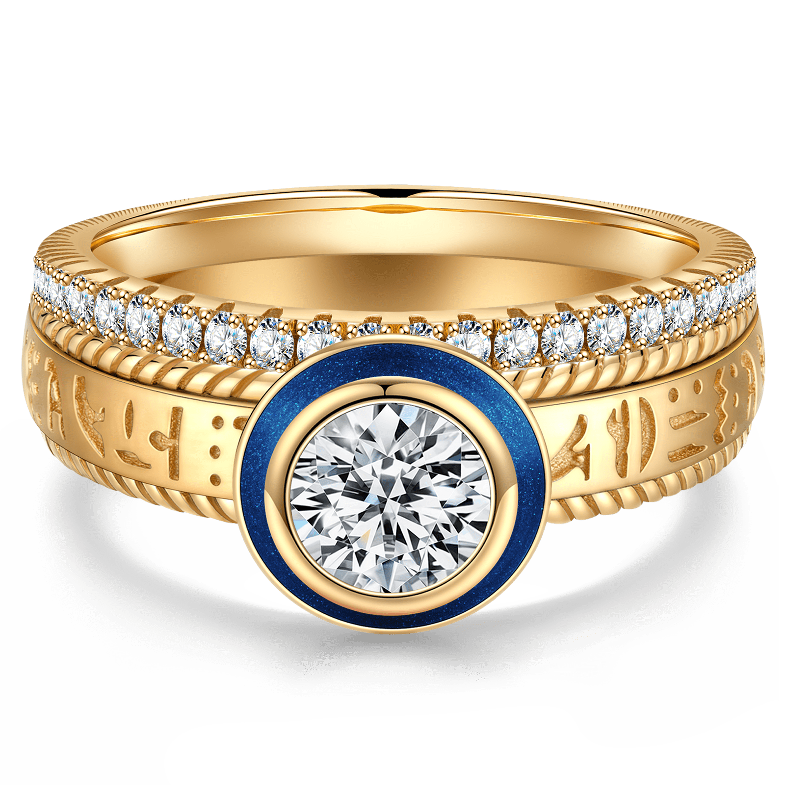 The Destiny Bridal Sets Engagement Rings - 0.50 Carat 14K Yellow Gold with a Round Brilliant Cut Lab-Grown Diamond