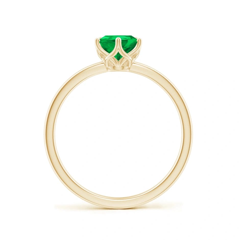 Lab-Grown Pear Brilliant Cut Emerald - Solitaire Classic Engagement Ring 14K Yellow Gold