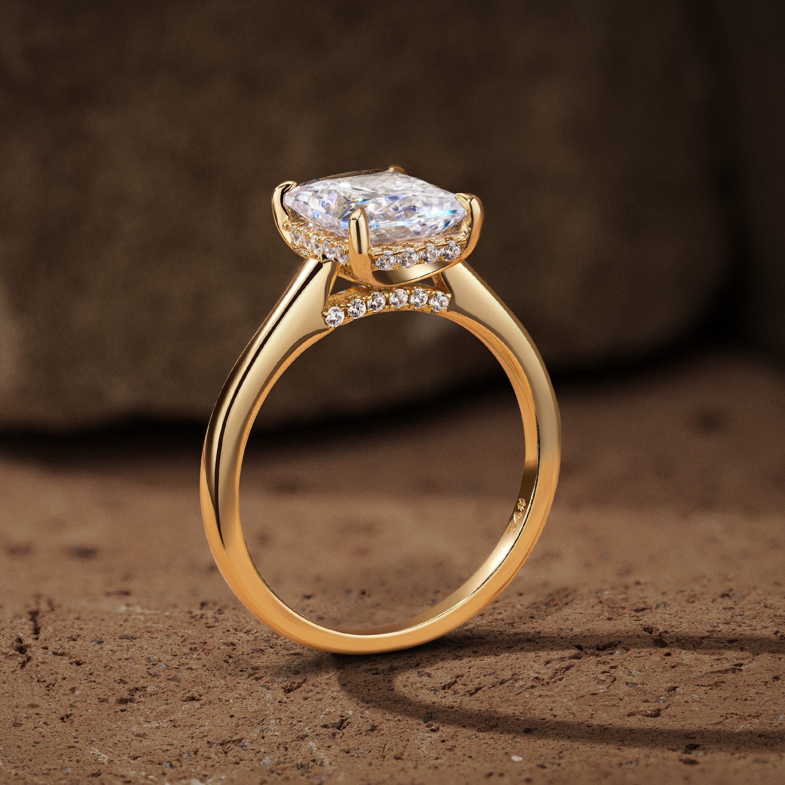 GENUINE LOVE Solitaire Engagement Ring - 2.00 Carat 9K Yellow Gold with a Radiant Cut Lab-Grown Moissanite