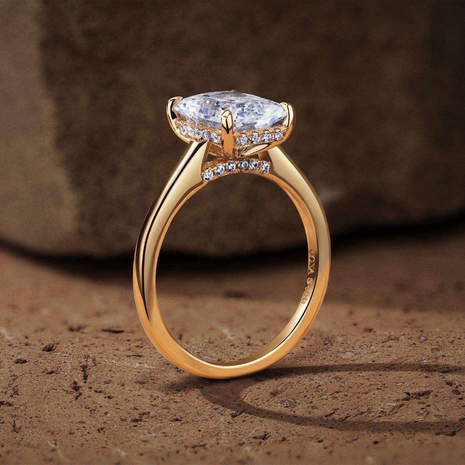 GENUINE LOVE Solitaire Engagement Ring - 2.00 Carat 9K Yellow Gold with a Radiant Cut Lab-Grown Moissanite