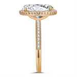 IGI Certified Lab-Grown Oval Brilliant Cut Diamond - Halo Classic Engagement Ring Solid 14K Yellow Gold (Includes IGI Certification from International Gemological Institute)