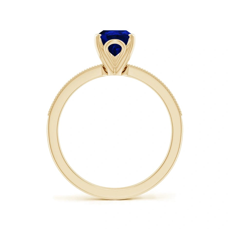 Lab-Grown Pear Brilliant Cut Sapphire - Pave Classic Engagement Ring 14K Yellow Gold