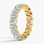 Sterling Slilver Lab-Certified Oval Brilliant Cut Moissanite - Eternity Classic Engagement Ring 14K Yellow Gold Plated (Includes GRA Certification from Gemological Research Association)