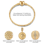 Sterling Silver Memories Of Versailles Charms Bracelet Set In 14K Gold Plated (Includes bracelet and all charms shown)