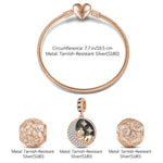 Good Night Little Bear Tarnish-resistant Silver Charms Bracelet Set With Enamel In Rose Gold Plated (Includes bracelet and all charms shown)