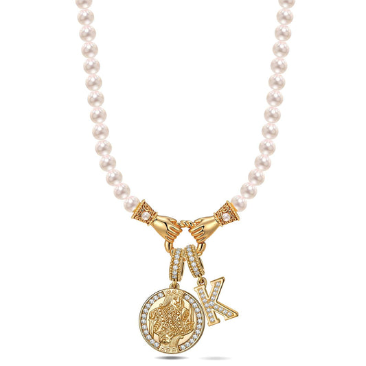 gon- Winning Edge Tarnish-resistant Silver Pearl Necklace Set In 14K Gold Plated