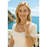 Winning Edge Tarnish-resistant Silver Pearl Necklace Set In 14K Gold Plated