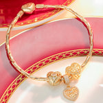 Love My Family Tarnish-resistant Silver Charms Bracelet Set In 14K Gold Plated (Includes bracelet and all charms shown)