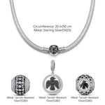 Sterling Silver Thunderbird and Iris Flower XL Size Charms Necklace Set With Enamel In White Gold Plated For Men