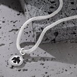 Sterling Silver Thunderbird XL Size Charms Necklace Set With Enamel In White Gold Plated For Men