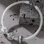 Sterling Silver Speed and Power XL Size Charms Bracelet Set In White Gold Plated For Men (Includes bracelet and all charms shown)