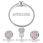 Sterling Silver Girl In Her Prime Charms Bracelet Set With Enamel In White Gold Plated (Includes bracelet and all charms shown)