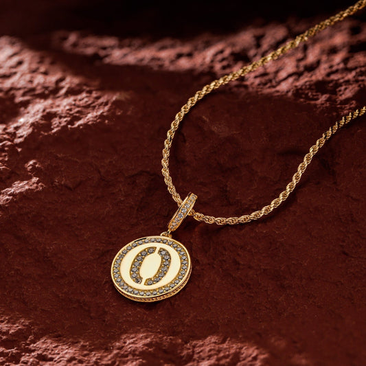 gon- Sterling Silver Lucky Number Necklace Set In 14K Gold Plated
