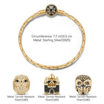 Sterling Silver the Evil Castle Charms Bracelet Set With Enamel In 14K Gold Plated (Includes bracelet and all charms shown)