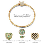 Sterling Silver Candy Trap Charms Bracelet Set With Enamel In 14K Gold Plated (Includes bracelet and all charms shown)