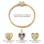 Sterling Silver Miss Spider and the Cross Charms Bracelet Set With Enamel In 14K Gold Plated (Includes bracelet and all charms shown)