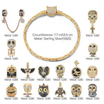 Sterling Silver The Lost Ghostdom Charms Bracelet Set With Enamel In 14K Gold Plated (Includes bracelet and all charms shown)