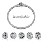 Sterling Silver Mech Force XL Size Charms Bracelet Set With Enamel In White Gold Plated For Men (Includes bracelet and all charms shown)