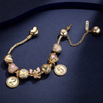 Sterling Silver Birthstone Journey October Charms Bracelet Set With Enamel In 14K Gold Plated (Includes bracelet and all charms shown)