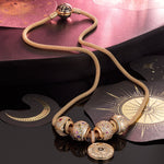 Sterling Silver Luck and Protection Charms Necklace Set In 14K Gold Plated