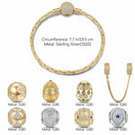 Sterling Silver Hope's Rebirth Charms Bracelet Set, Featuring Dual Plating in 14K Gold and White Gold (Includes bracelet and all charms shown)