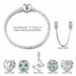 Sterling Silver Wings of Hope Butterfly Charms Bracelet Set In White Gold Plated (Includes bracelet and all charms shown)