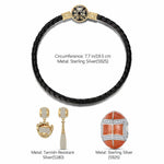 Sterling Silver Awesome Baseball Charms Bracelet Set With Enamel, Featuring Dual Plating in 14K Gold and White Gold (Includes bracelet and all charms shown)
