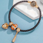 Sterling Silver Awesome Baseball Charms Bracelet Set With Enamel, Featuring Dual Plating in 14K Gold and White Gold (Includes bracelet and all charms shown)