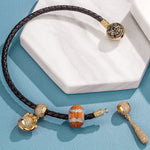 Sterling Silver Awesome Baseball Charms Bracelet Set With Enamel, Featuring Dual Plating in 14K Gold and White Gold (Includes bracelet and all charms shown)