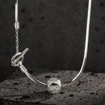 Sterling Silver Infinite Fortune Charms Necklace Set In White Gold Plated