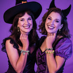 Sterling Silver Spooky Fun Charms Bracelet Set With Enamel In Two-Tone Plating (Includes bracelet and all charms shown)