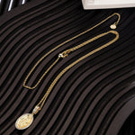 Sterling Silver Virgin Grace Charm Necklace Set In 14K Gold Plated