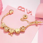 Sterling Silver Blessings for Mom Charms Bracelet Set In 14K Gold Plated (Includes bracelet and all charms shown)
