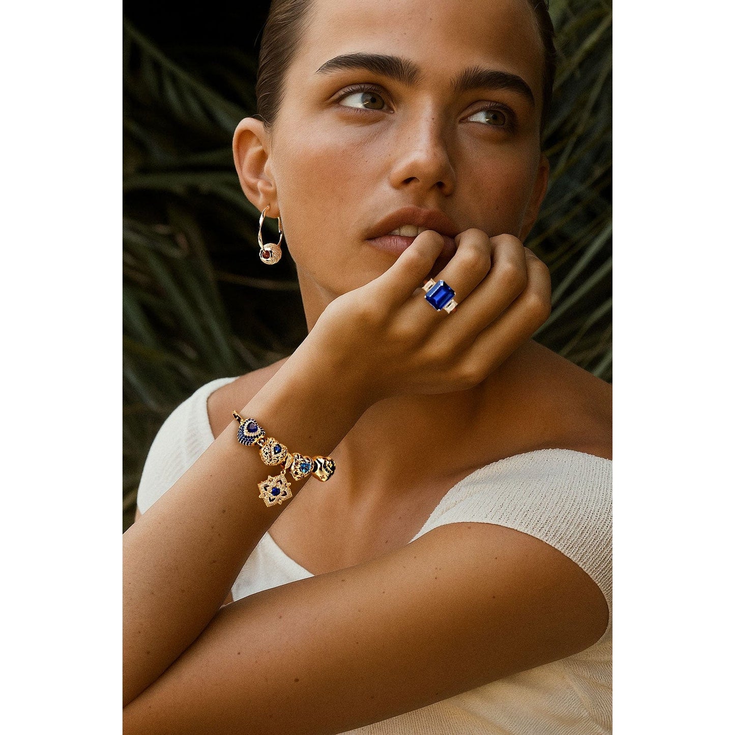 [💥As @teddilovesfashion's Pick] Golden Waves Tarnish-resistant Silver Charms Earrings Set M Size Classic Hoop Earrings with Sterling Silver Ear Post In 14K Gold Plated