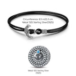 Sterling Silver Anchor Leather Charms Bracelet Set In Blackened 925 Sterling Silver Plated (Includes bracelet and all charms shown)