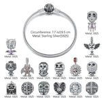 Sterling Silver The Lost Ghostdom Charms Bracelet Set With Enamel In Blackened 925 Sterling Silver (Includes bracelet and all charms shown)