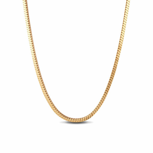 gona- Sterling Silver Flexible Snake Chain Necklace In 14K Gold Plated