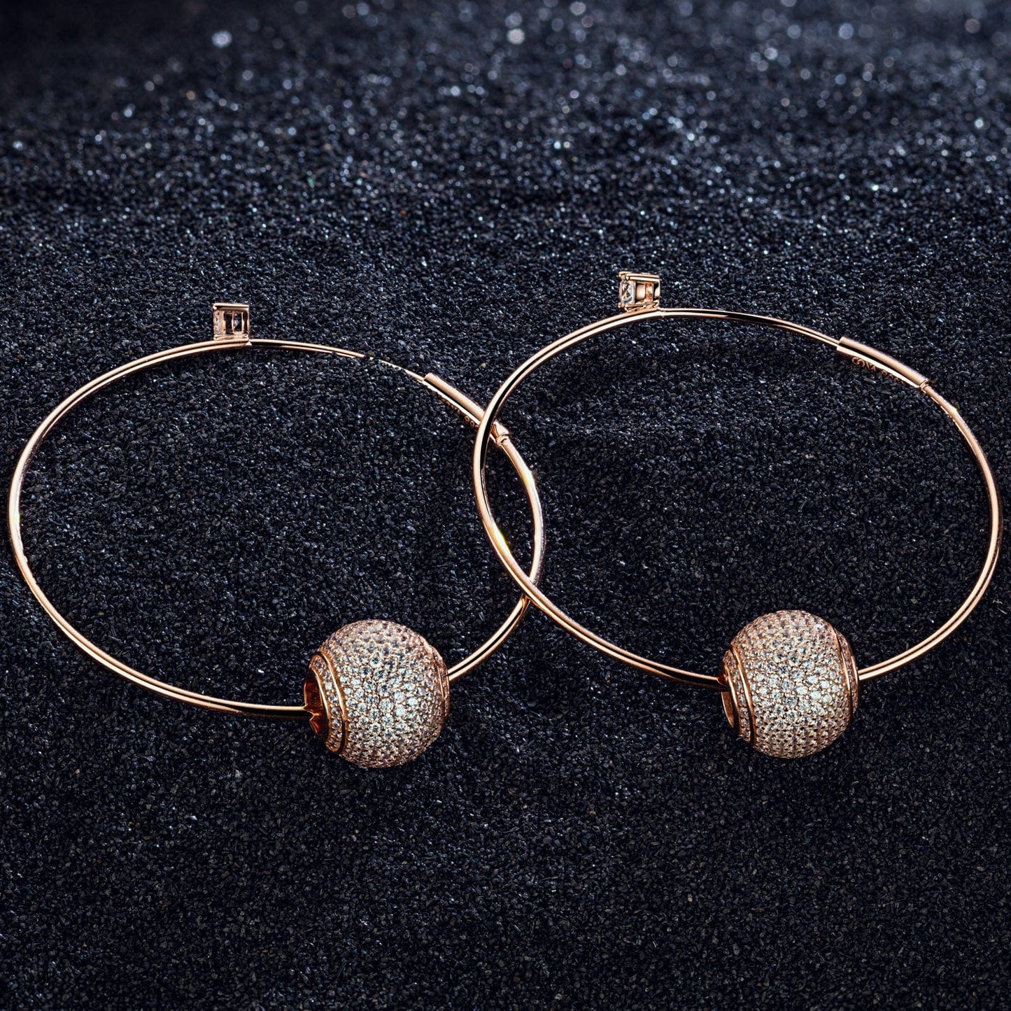Shining Charms Tarnish-resistant Silver Charms Earrings Set In Rose Gold Plated
