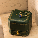 Oval Brilliant Cut Royal Blue Hue Lab-Certified Blue Sapphire - Solitaire Classic Engagement Ring 14K Yellow Gold Plated (Includes GRC Certification from Gemstone Research Center)