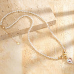 Love's Pearl Tarnish-resistant Silver Pearl Necklace Set In 14K Gold Plated