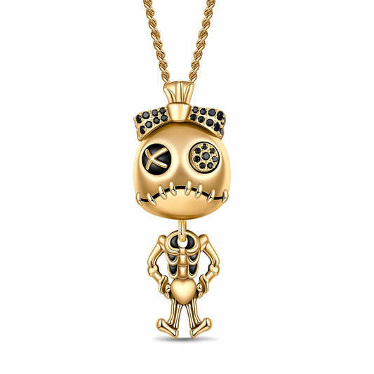 gona- Limited Edition Flash Sale: Hauntingly Beautiful Halloween-themed Zombie Bride Tarnish-resistant Silver Necklace in 14K Gold Plated