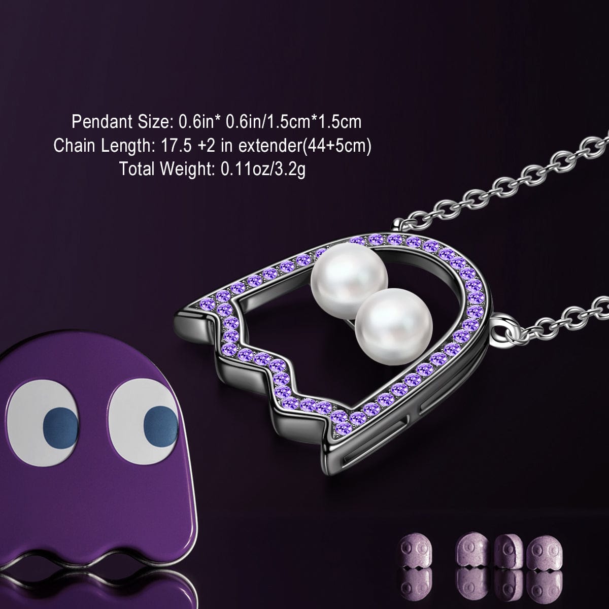 Halloween Treats Exclusive: Spend Over $500 In A Single Purchase To Get This Sterling Silver Monster Mash Necklace and Bracelet and Earrings Set In White Gold Plated For FREE - (Ships With Order, No Need To Add To Cart)